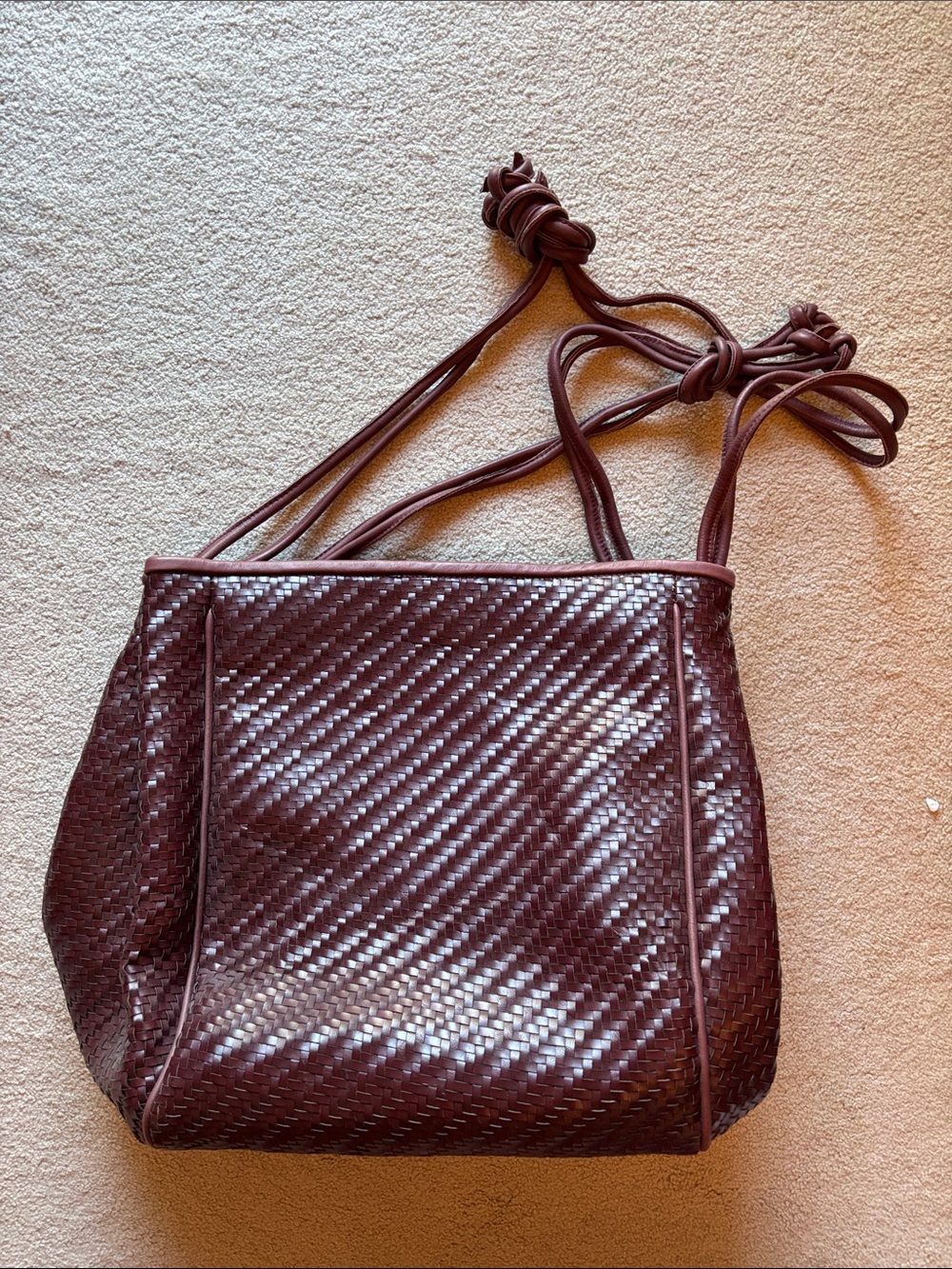 Like New p’elle Leather Bag - Burgundy/Wine
